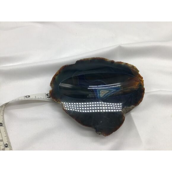 Cut Geode Polished Dresser Trinket Dish Lapidary Stone Blue Gemstone Gorpcore - Picture 5 of 5